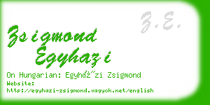 zsigmond egyhazi business card